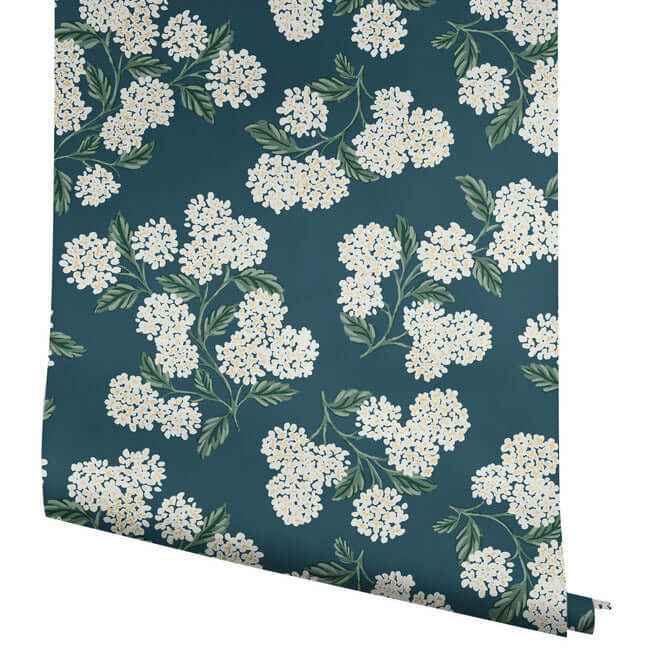 Hydrangea Blue Wallpaper - York Wallcoverings - RP7395 - York Wallcoverings Wallpaper