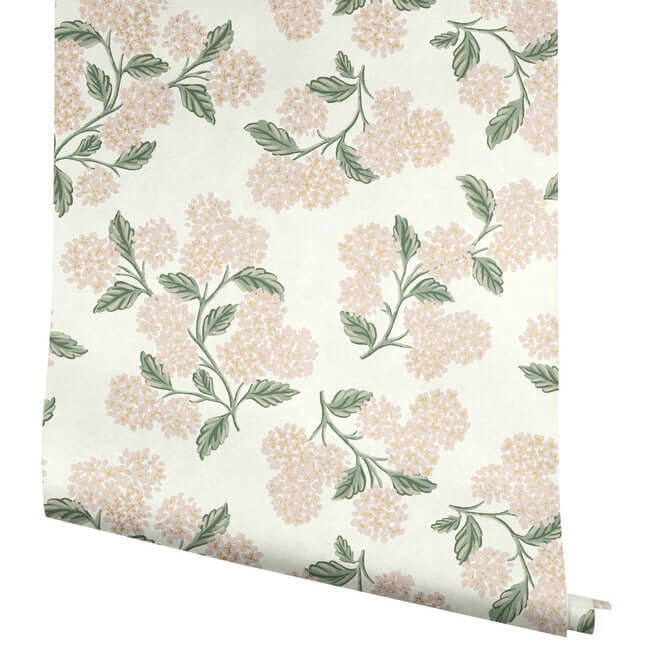 hydrangea-wallpaper-white-blush-york-wallcoverings-rp7393 - York Wallcoverings Wallpaper
