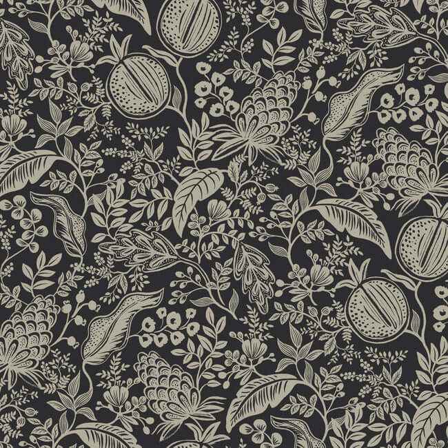 Pomegranate Black Wallpaper - York Wallcoverings - RP7389 - York Wallcoverings Wallpaper