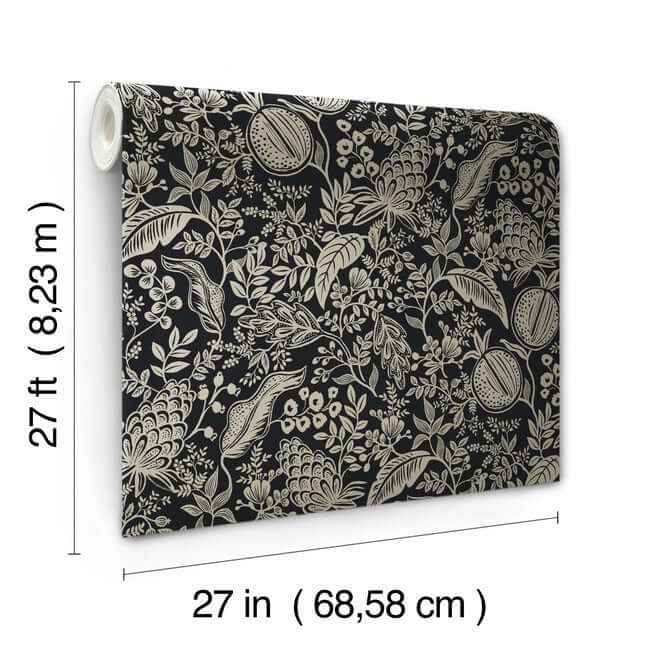Pomegranate Black Wallpaper - York Wallcoverings - RP7389 - York Wallcoverings Wallpaper