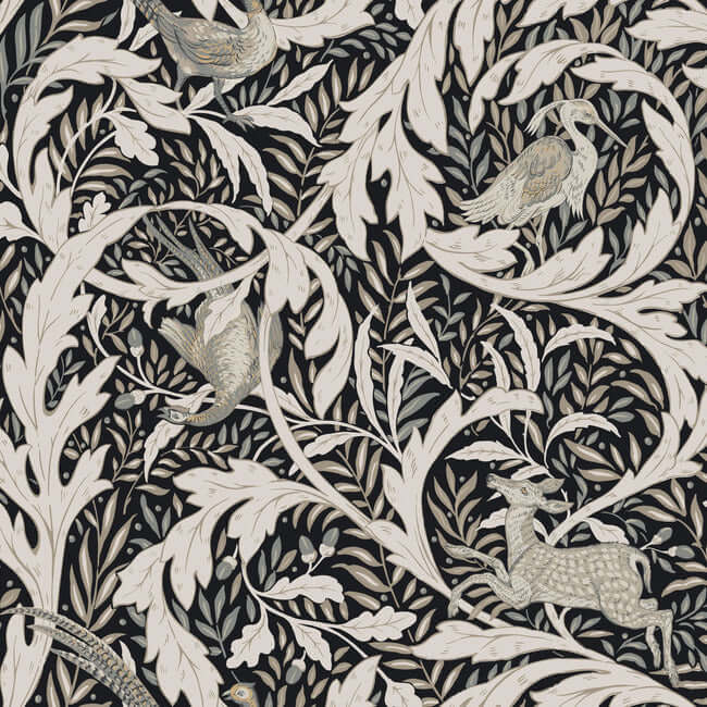 woodland-tapestry-wallpaper-black-york-wallcoverings-ac9122 - York Wallcoverings Wallpaper