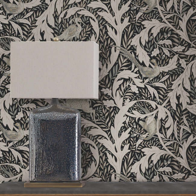 woodland-tapestry-wallpaper-black-york-wallcoverings-ac9122 - York Wallcoverings Wallpaper