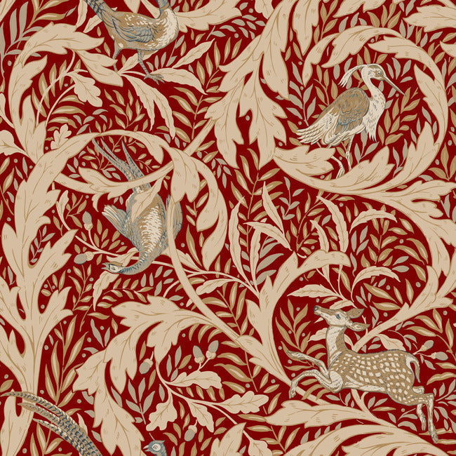 woodland-tapestry-wallpaper-red-york-wallcoverings-ac9121 - York Wallcoverings Wallpaper