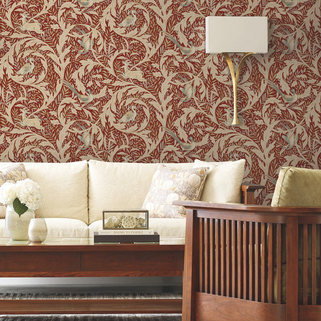 woodland-tapestry-wallpaper-red-york-wallcoverings-ac9121 - York Wallcoverings Wallpaper