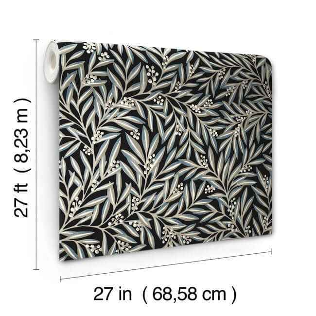 Rowan Black Wallpaper - York Wallcoverings - AC9135 - York Wallcoverings Wallpaper