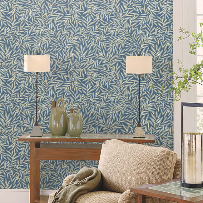 rowan-dusty-blue-wallpaper-york-wallcoverings-ac9132 - York Wallpaper Wallpaper