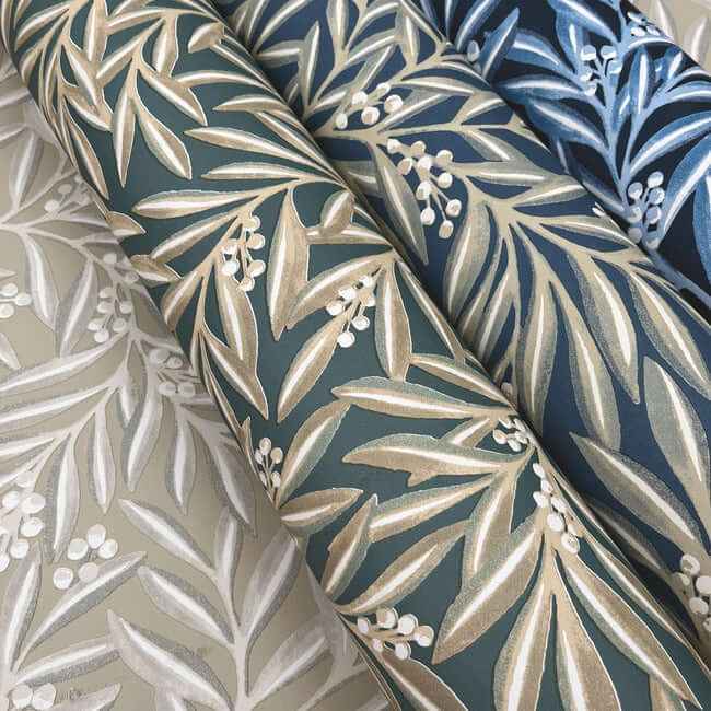 Rowan Dusty Blue Wallpaper - York Wallcoverings - AC9132 - York Wallcoverings Wallpaper