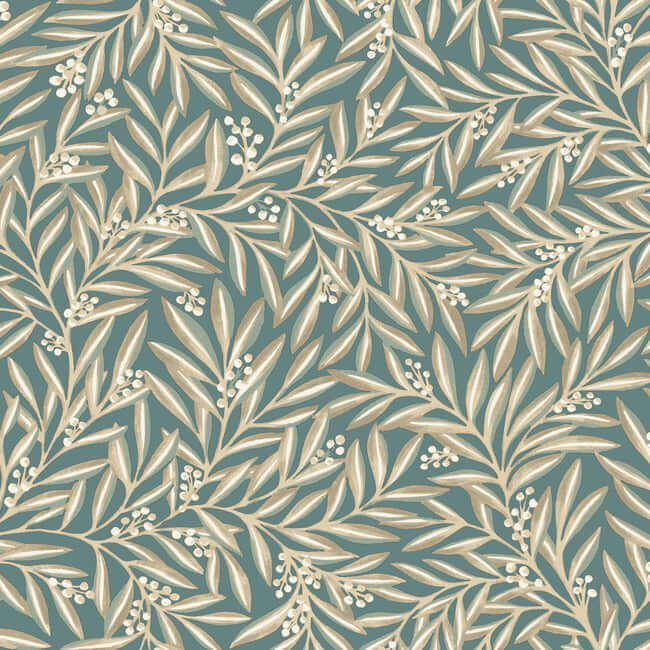 rowan-wallpaper-teal-york-wallcoverings-ac9137 - York Wallcoverings Wallpaper