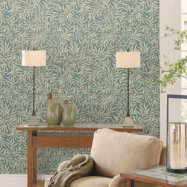 rowan-wallpaper-teal-york-wallcoverings-ac9137 - York Wallcoverings Wallpaper