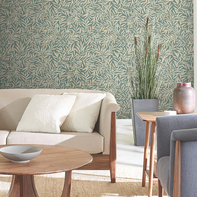 rowan-wallpaper-teal-york-wallcoverings-ac9137 - York Wallcoverings Wallpaper