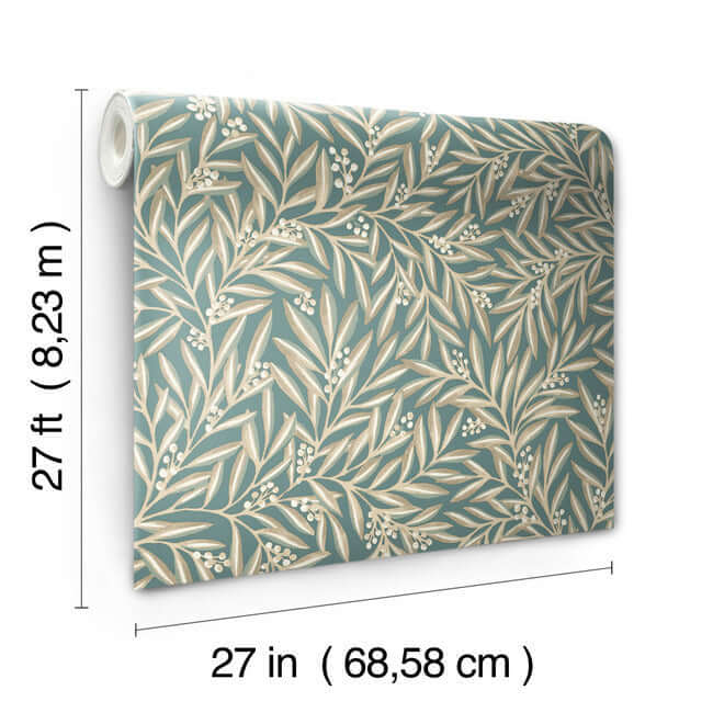 rowan-wallpaper-teal-york-wallcoverings-ac9137 - York Wallcoverings Wallpaper