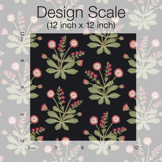 meadow-flowers-wallpaper-blackrose-york-wallcoverings-ac9152 - York Wallcoverings Wallpaper