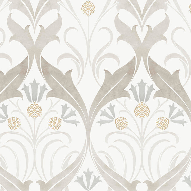 pinecone-ribbon-wallpaper-neutral-york-wallcoverings-ac9172 - York Wallcoverings Wallpaper