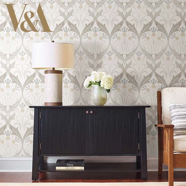 pinecone-ribbon-wallpaper-neutral-york-wallcoverings-ac9172 - York Wallcoverings Wallpaper