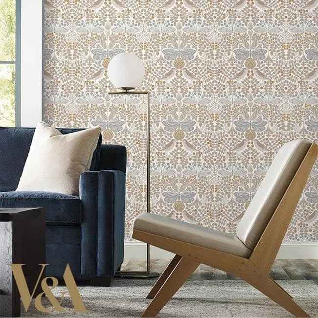 Butterfly Garden White Wallpaper - York Wallcoverings - AC9163 - York Wallcoverings Wallpaper