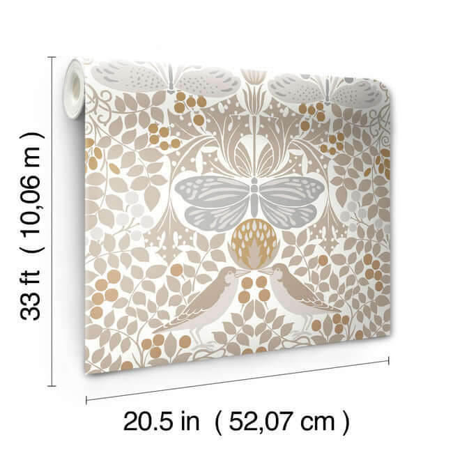 butterfly-garden-white-wallpaper-york-wallcoverings-ac9163 - York Wallpaper Wallpaper