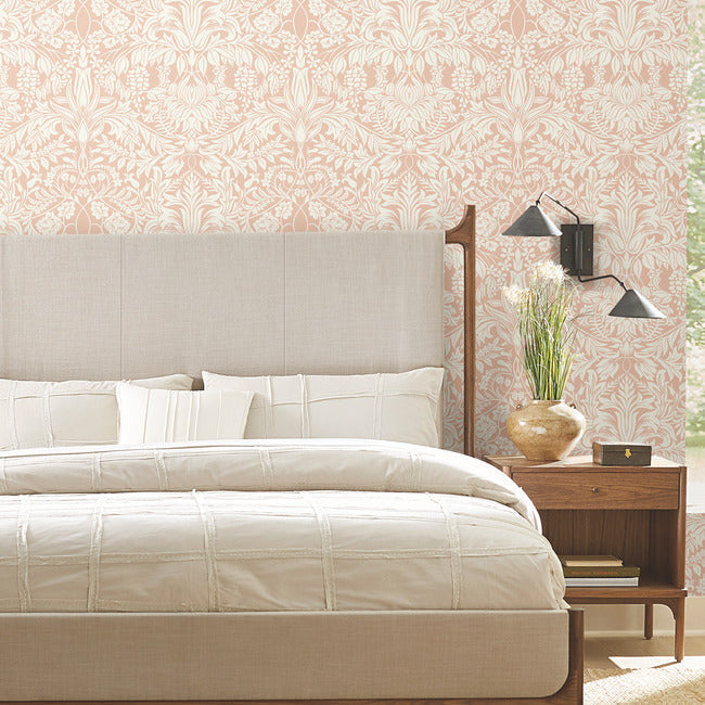 lockwood-damask-wallpaper-blush-york-wallcoverings-ac9191 - York Wallcoverings Wallpaper
