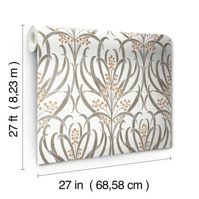 calluna-white-taupe-metallic-wallpaper-york-wallcoverings-ac9142 - York Wallcoverings Wallpaper