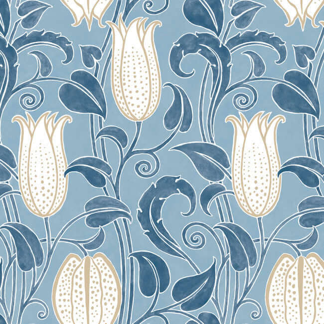 canterbury-bells-wallpaper-blues-york-wallcoverings-ac9205 - York Wallcoverings Wallpaper