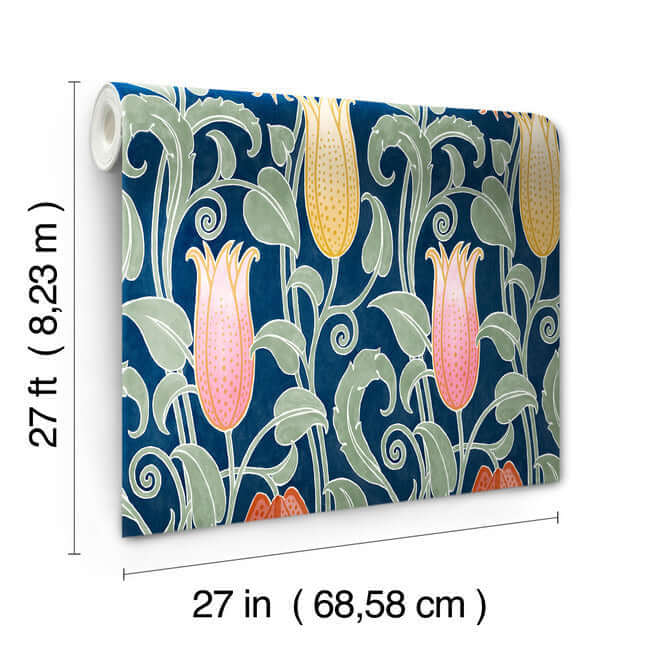 canterbury-bells-navy-wallpaper-york-wallcoverings-ac9203 - York Wallcoverings Wallpaper