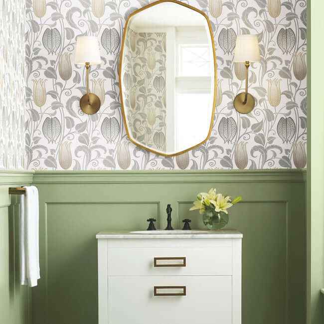 Canterbury Bells Neutral Wallpaper - York Wallcoverings - AC9204 - York Wallcoverings Wallpaper