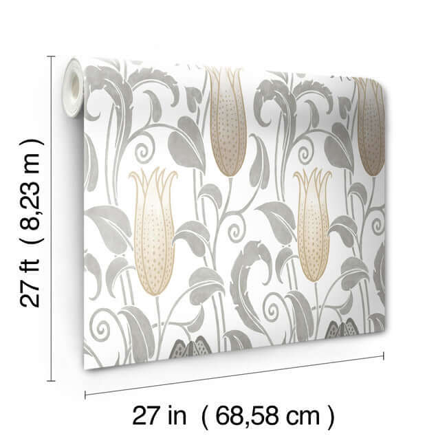canterbury-bells-neutral-wallpaper-york-wallcoverings-ac9204 - York Wallcoverings Wallpaper