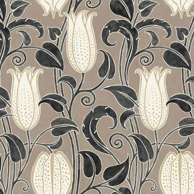 Canterbury Bells Wallpaper Taupe - York Wallcoverings - AC9206 - York Wallcoverings Wallpaper
