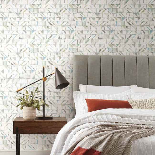 Refraction Blue Peel & Stick Wallpaper - York Wallcoverings - PSW1219RL - York Wallcoverings Wallpaper