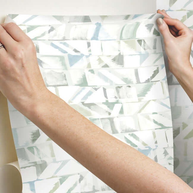 refraction-premium-peel-stick-wallpaper-sea-glass-york-wallcoverings-psw1219rl - York Wallcoverings Wallpaper