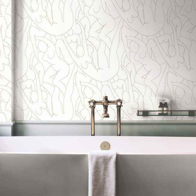 Head over Heels Gold Metallic Peel & Stick Wallpaper - York Wallcoverings - PSW1257RL - York Wallcoverings Wallpaper