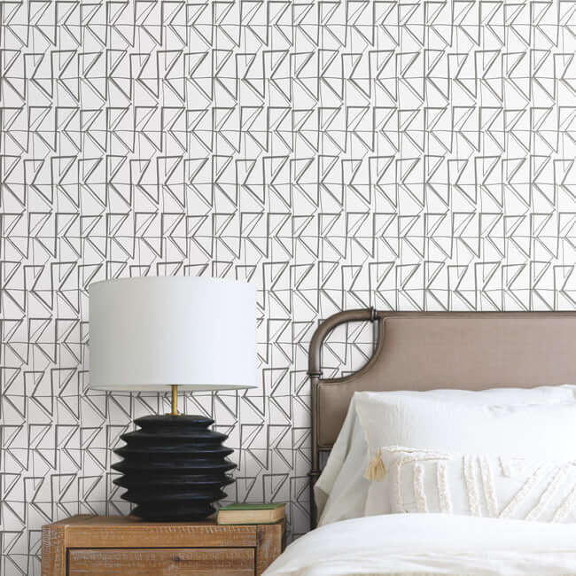 love-triangles-grey-peel-stick-wallpaper-york-wallcoverings-psw1252rl - York Wallcoverings Wallpaper