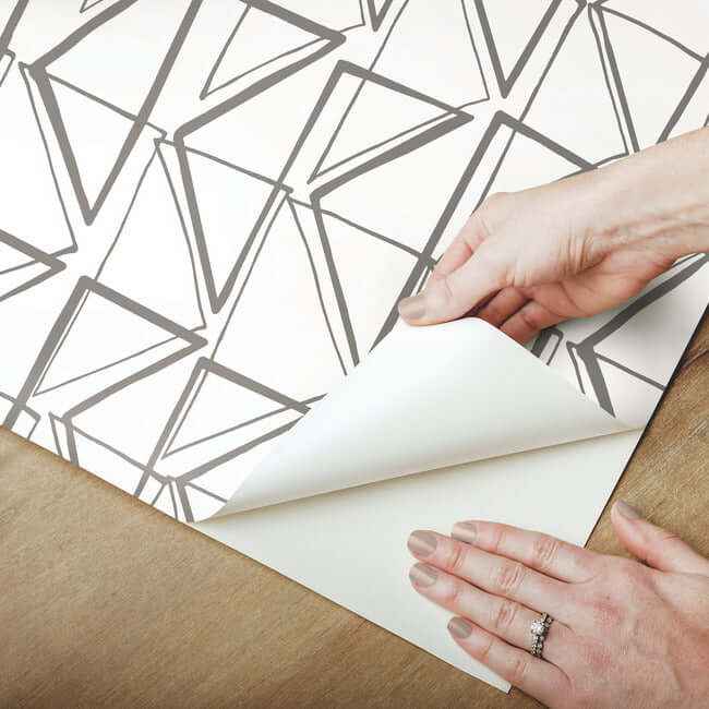 Love Triangles Grey Peel & Stick Wallpaper - York Wallcoverings - PSW1252RL - York Wallcoverings Wallpaper