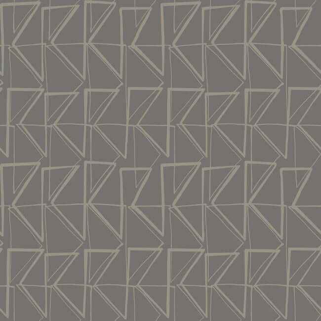 Love Triangles Grey Metallic Peel & Stick Wallpaper - York Wallcoverings - PSW1254RL - York Wallcoverings Wallpaper