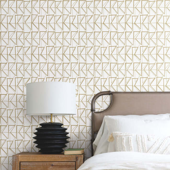 love-triangles-gold-metallic-peel-stick-wallpaper-york-wallcoverings-psw1255rl - York Wallpaper Wallpaper