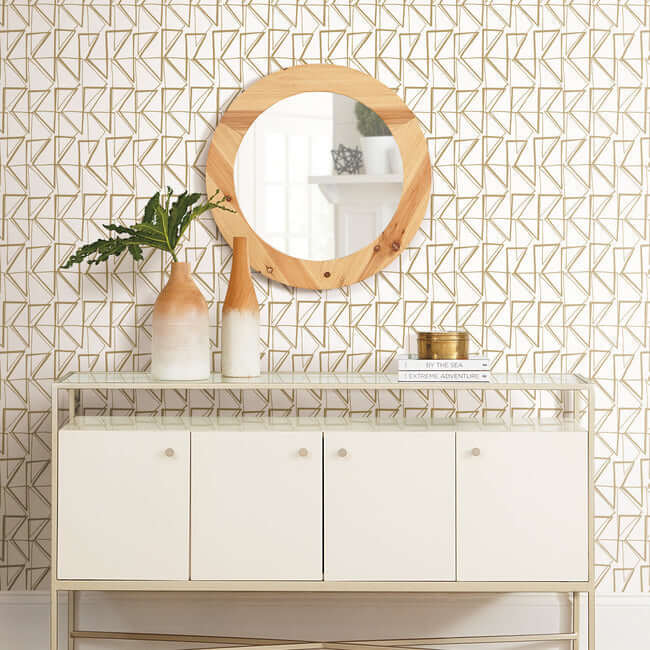 love-triangles-gold-metallic-peel-stick-wallpaper-york-wallcoverings-psw1255rl - York Wallpaper Wallpaper