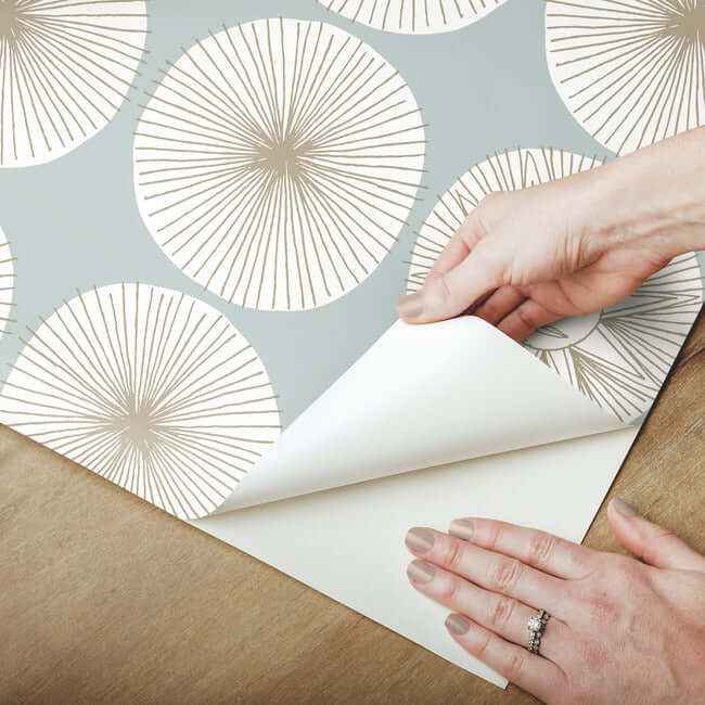 Soho Starburst Light Blue Peel & Stick Wallpaper - York Wallcoverings - PSW1215RL - York Wallcoverings Wallpaper