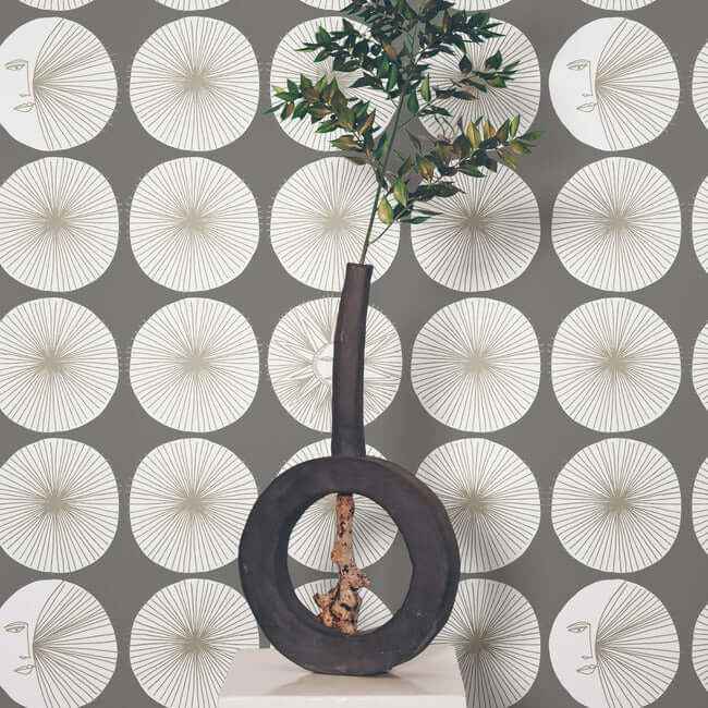 Soho Starburst Grey Peel & Stick Wallpaper - York Wallcoverings - PSW1217RL - York Wallcoverings Wallpaper