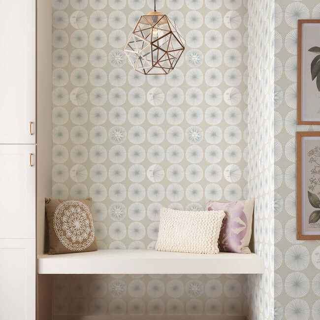 Soho Starburst Silver Peel & Stick Wallpaper - York Wallcoverings - PSW1216RL