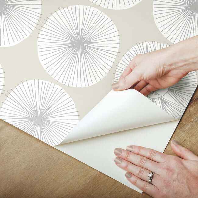 Soho Starburst Silver Peel & Stick Wallpaper - York Wallcoverings - PSW1216RL - York Wallcoverings Wallpaper