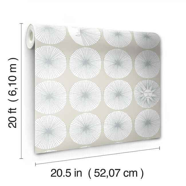 Soho Starburst Silver Peel & Stick Wallpaper - York Wallcoverings - PSW1216RL - York Wallcoverings Wallpaper