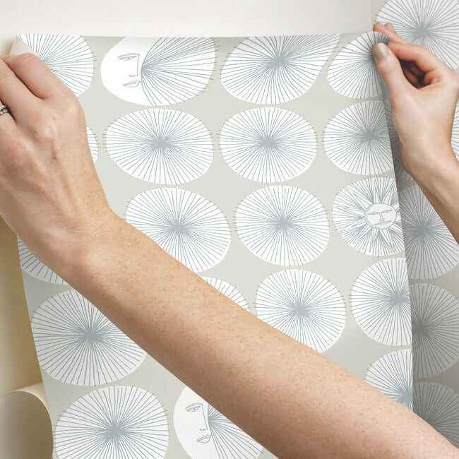 Soho Starburst Silver Peel & Stick Wallpaper - York Wallcoverings - PSW1216RL - York Wallcoverings Wallpaper