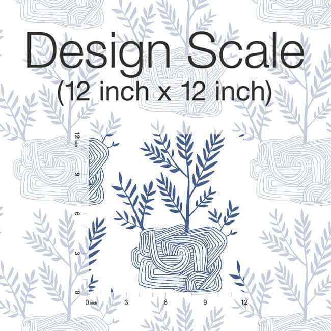 Seedlings Blue Peel & Stick Wallpaper - York Wallcoverings - PSW1228RL - York Wallcoverings Wallpaper