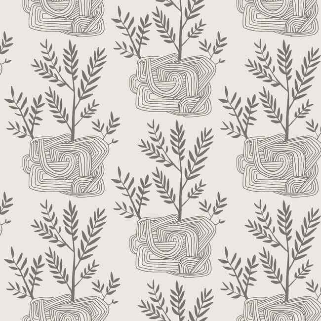 Seedlings Grey Peel & Stick Wallpaper - York Wallcoverings - PSW1227RL - York Wallcoverings Wallpaper