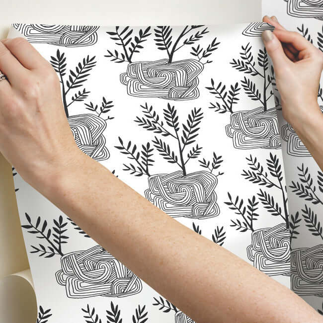 seedlings-premium-peel-stick-wallpaper-onyx-york-wallcoverings-psw1229rl - York Wallcoverings Wallpaper