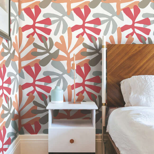 kinetic-tropical-coral-beige-peel-stick-wallpaper-york-wallcoverings-psw1240rl - York Wallcoverings Wallpaper