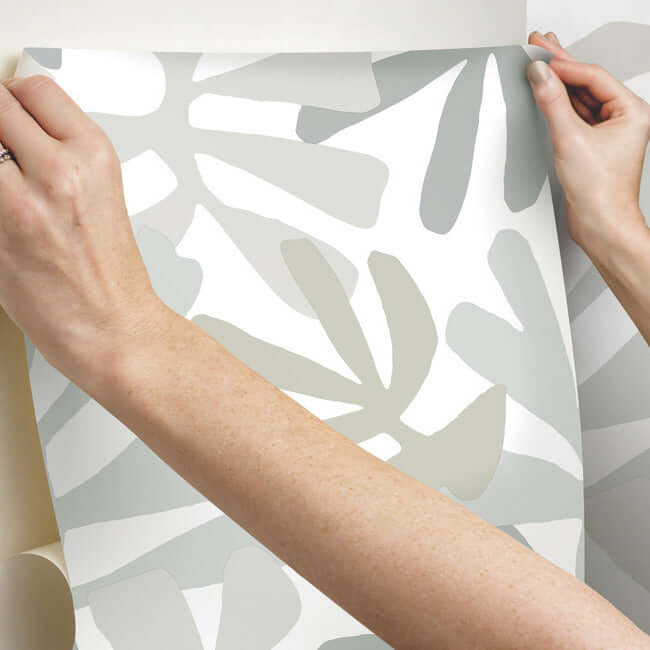 kinetic-tropical-grey-beige-peel-stick-wallpaper-york-wallcoverings-psw1244rl - York Wallcoverings Wallpaper