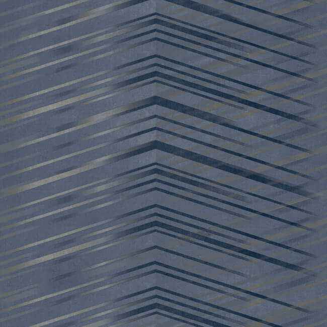 Glistening Chevron Navy Wallpaper - York Wallcoverings - DT5053