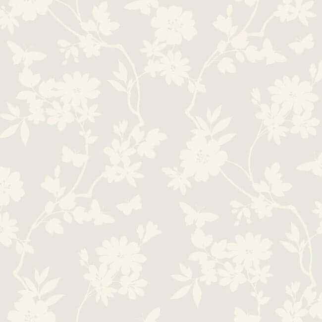 Flutter Vine White Wallpaper - York Wallcoverings - DT5024 - York Wallcoverings Wallpaper