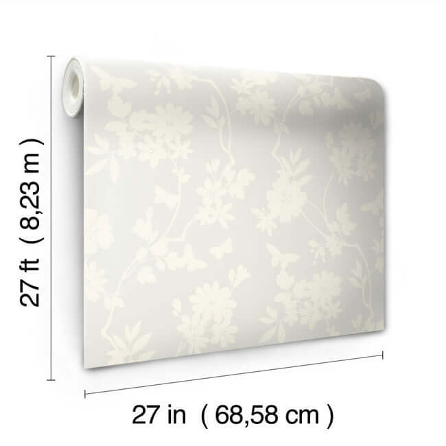 flutter-vine-white-wallpaper-york-wallcoverings-dt5024 - York Wallcoverings Wallpaper