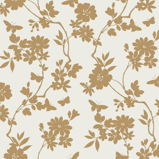 flutter-vine-wallpaper-whitegold-york-wallcoverings-dt5022 - York Wallcoverings Wallpaper